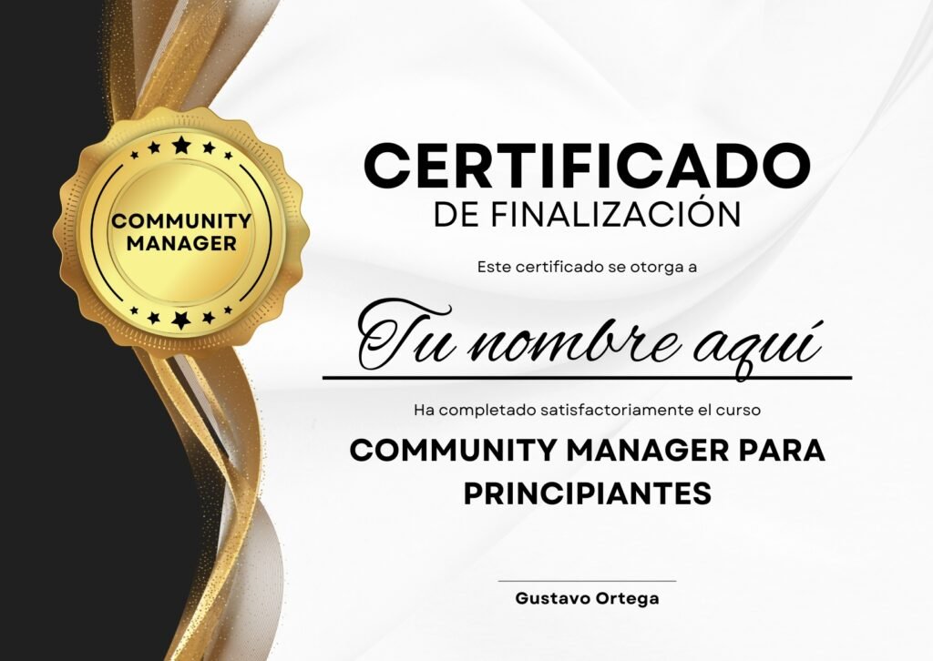 Curso de Community Manager para pricnipiantes con certificado