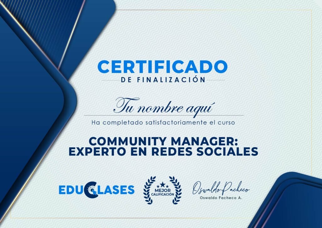 certificado community manager, Curso con Certificado en CM
